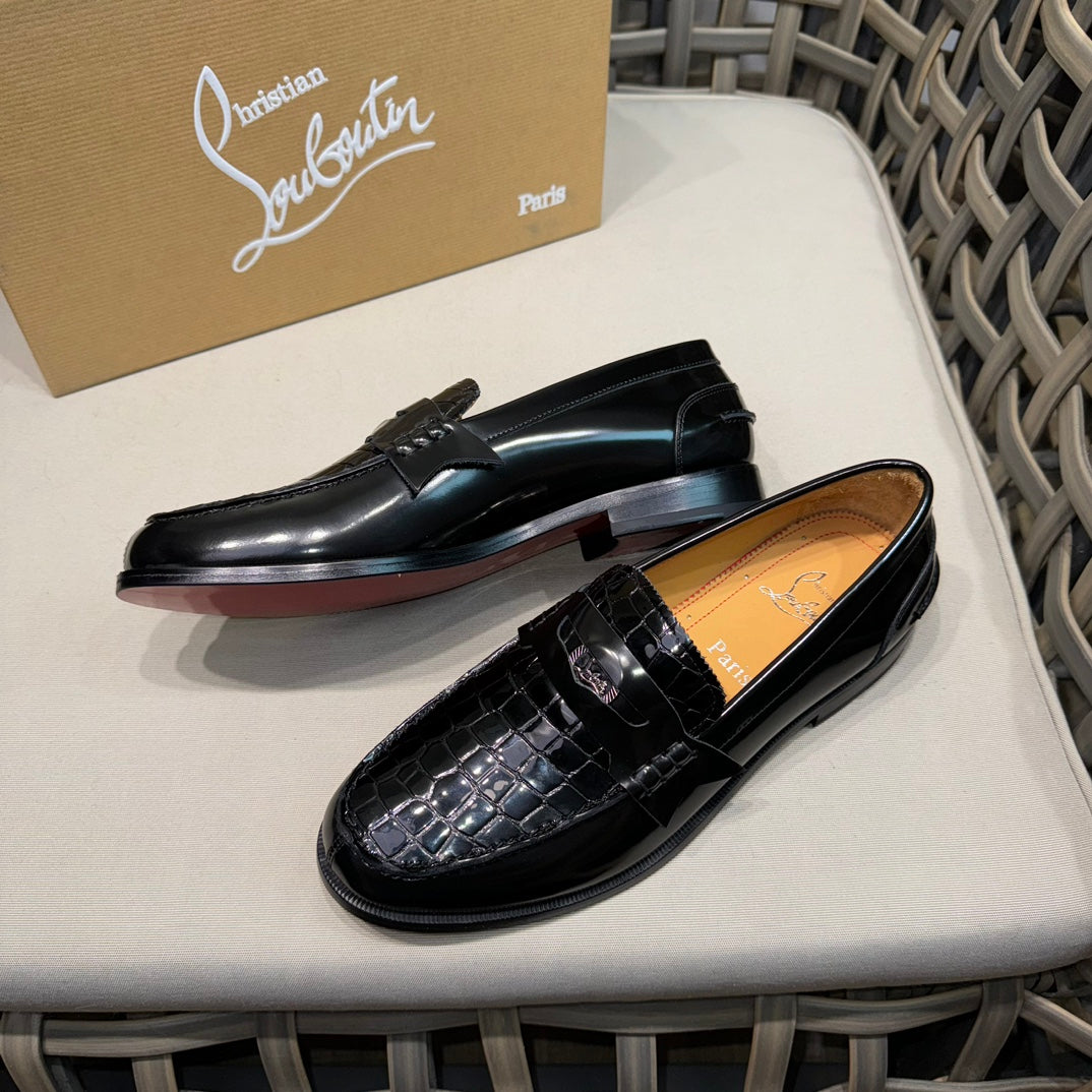 Christian Louboutin Loafer - Leather Look Black