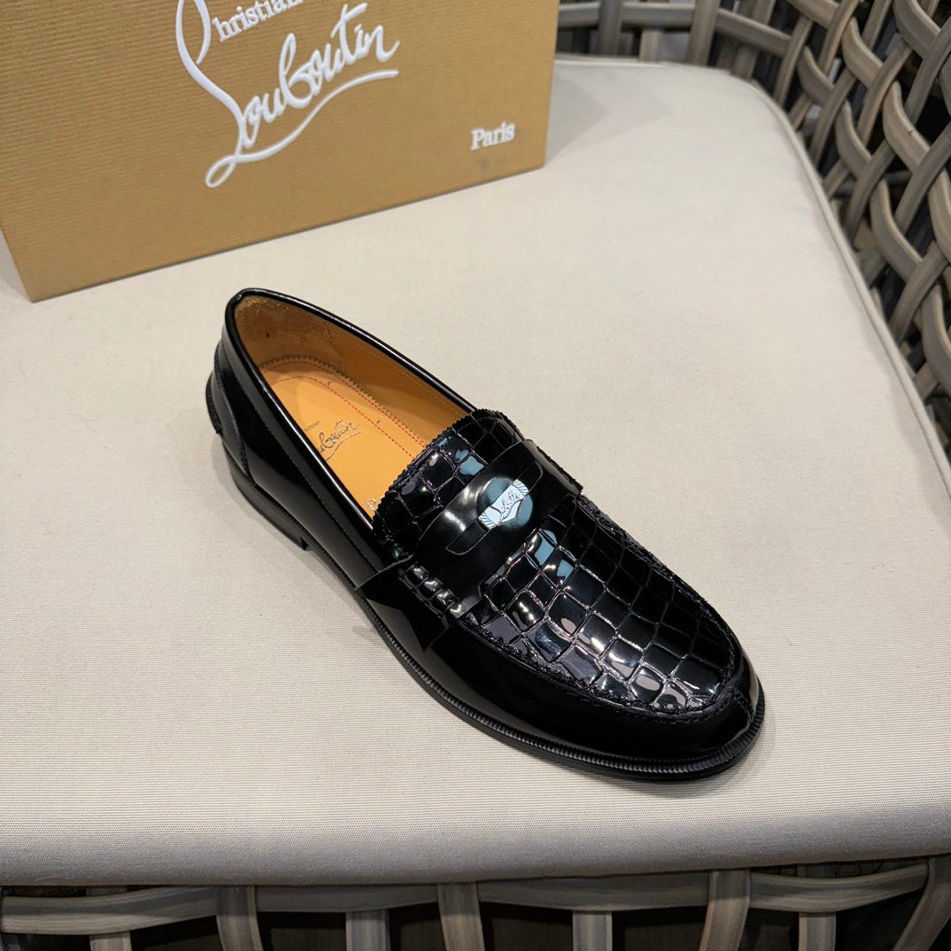 Christian Louboutin Loafer - Leather Look Black