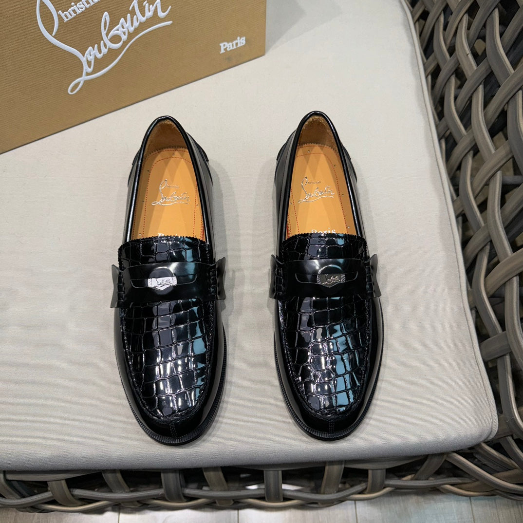 Christian Louboutin Loafer - Leather Look Black