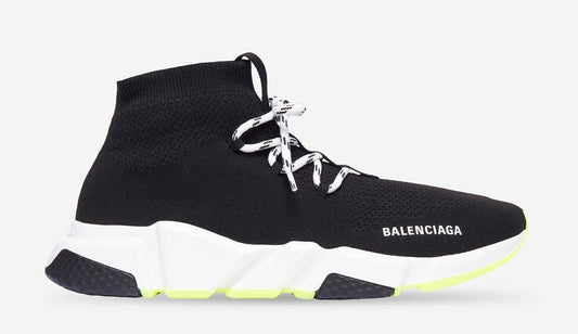 Balenciaga Speed Trainer Lace Up Black Yellow