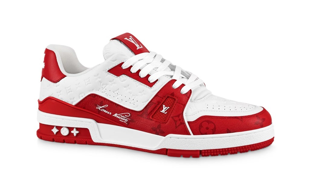 Louis Vuitton Trainer Sneaker Signature Red White