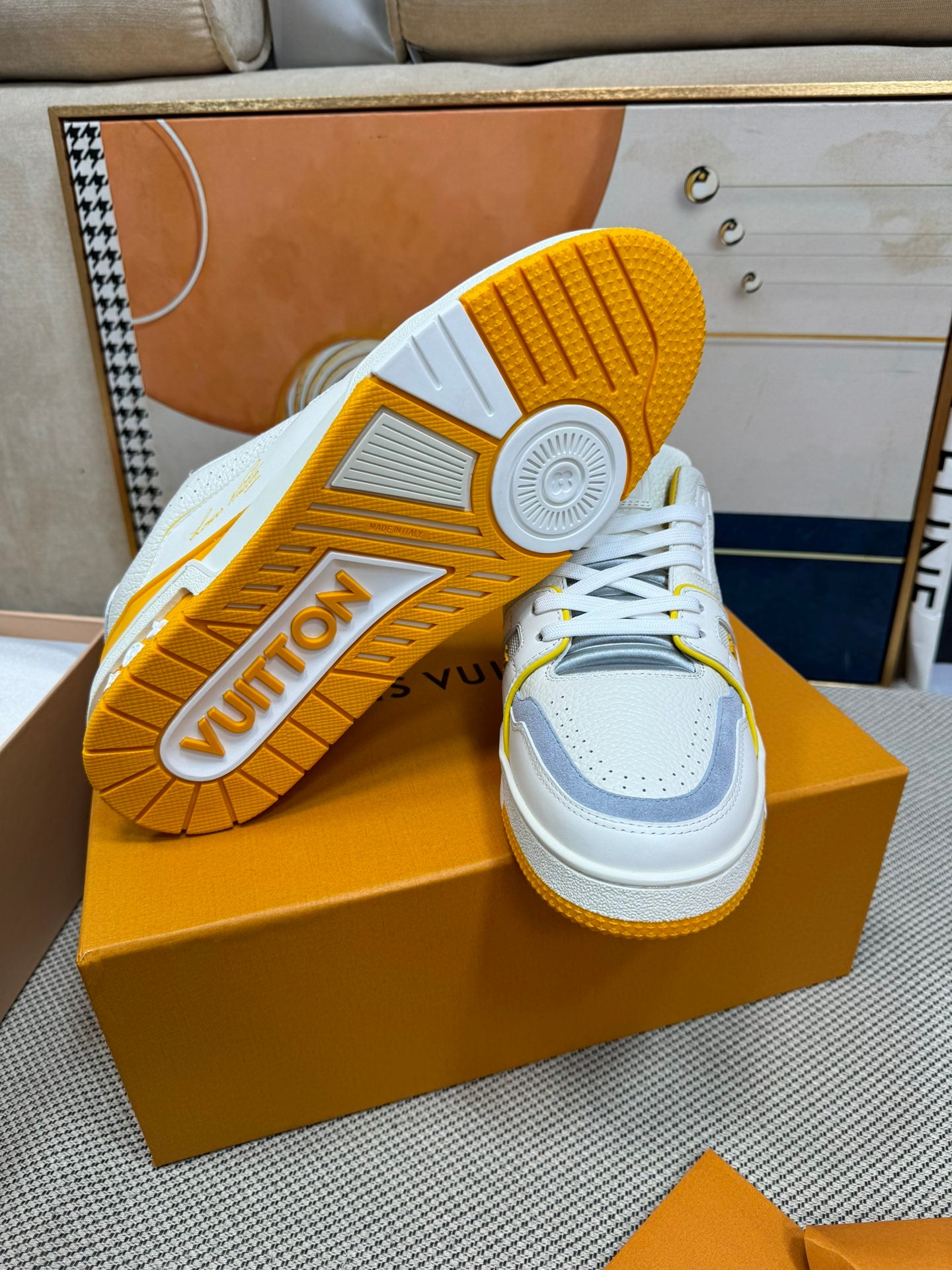 Louis Vuitton Trainer White & Orange