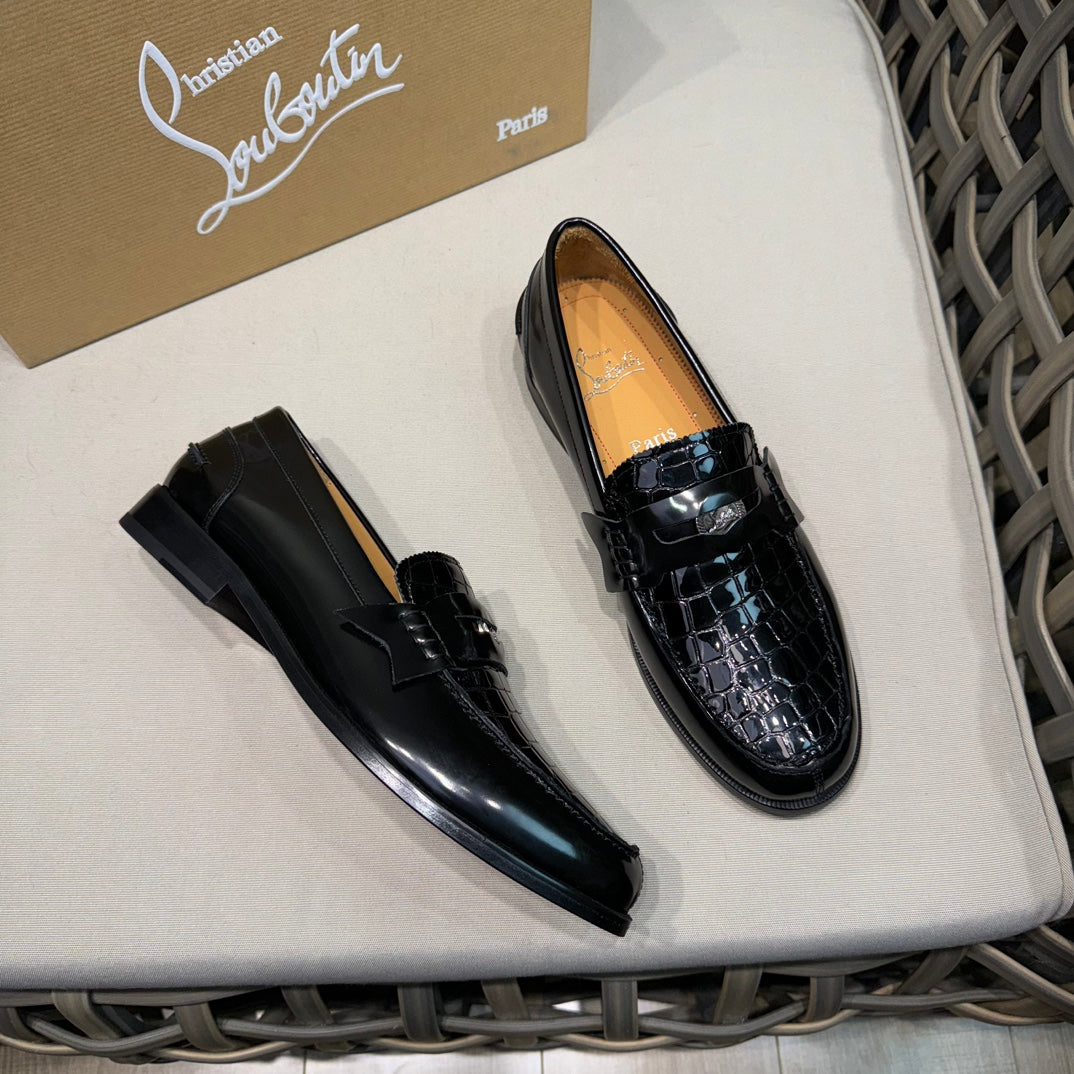 Christian Louboutin Loafer - Leather Look Black